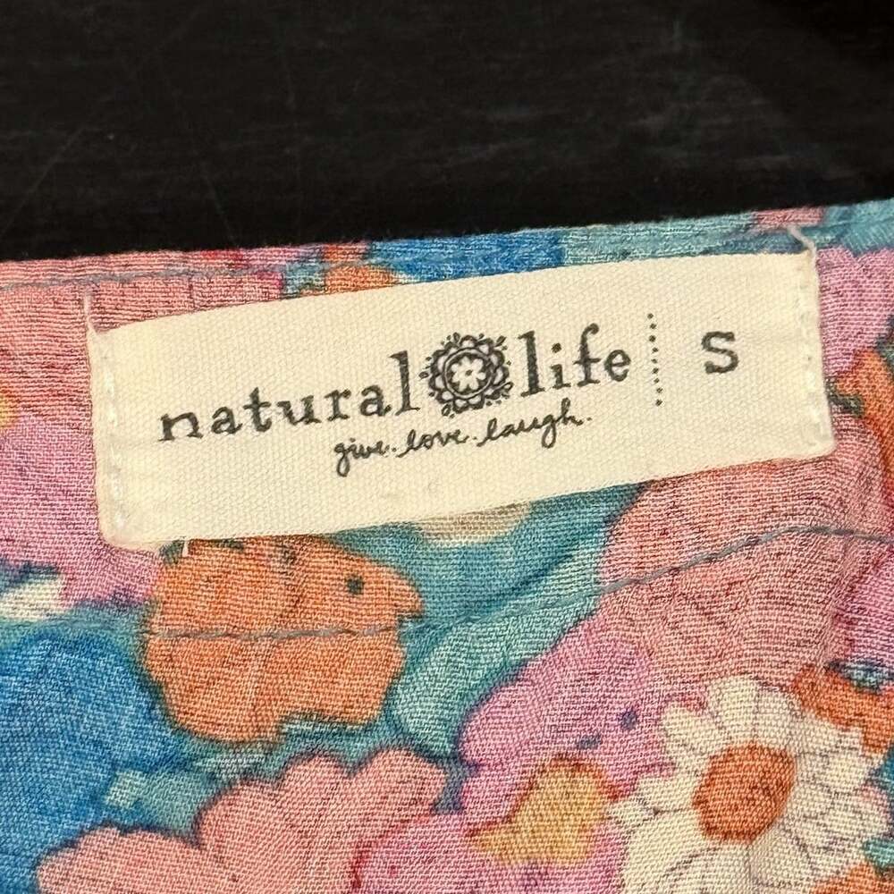 Natural Life Sz S Patricia Tiered Blue Pink Beach Boho Maxi Dress Pockets - Picture 6 of 8